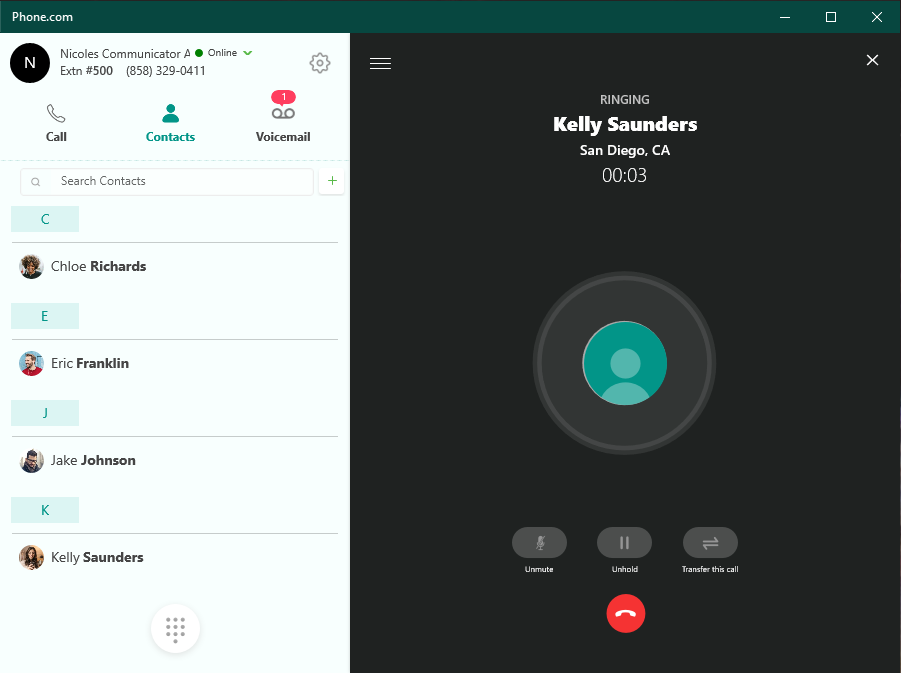 Active Call with in-call features