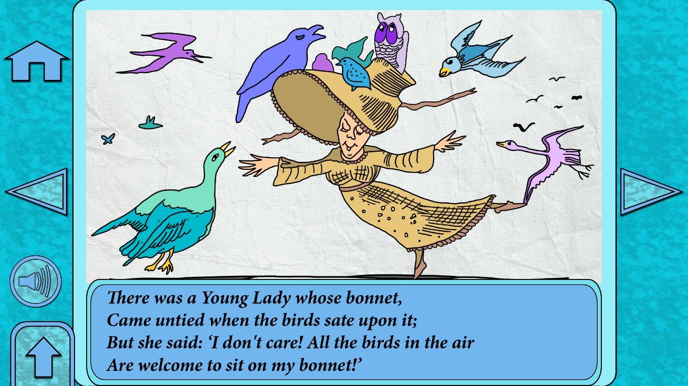 A fun limerick by Edward Lear. Click to see the birds fly!