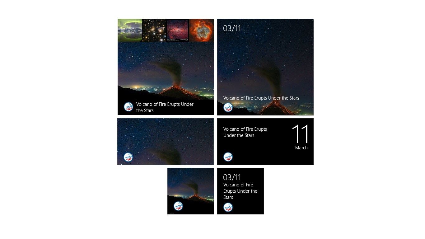 Show the pictures of the last 5 days in the Live Tile of the App