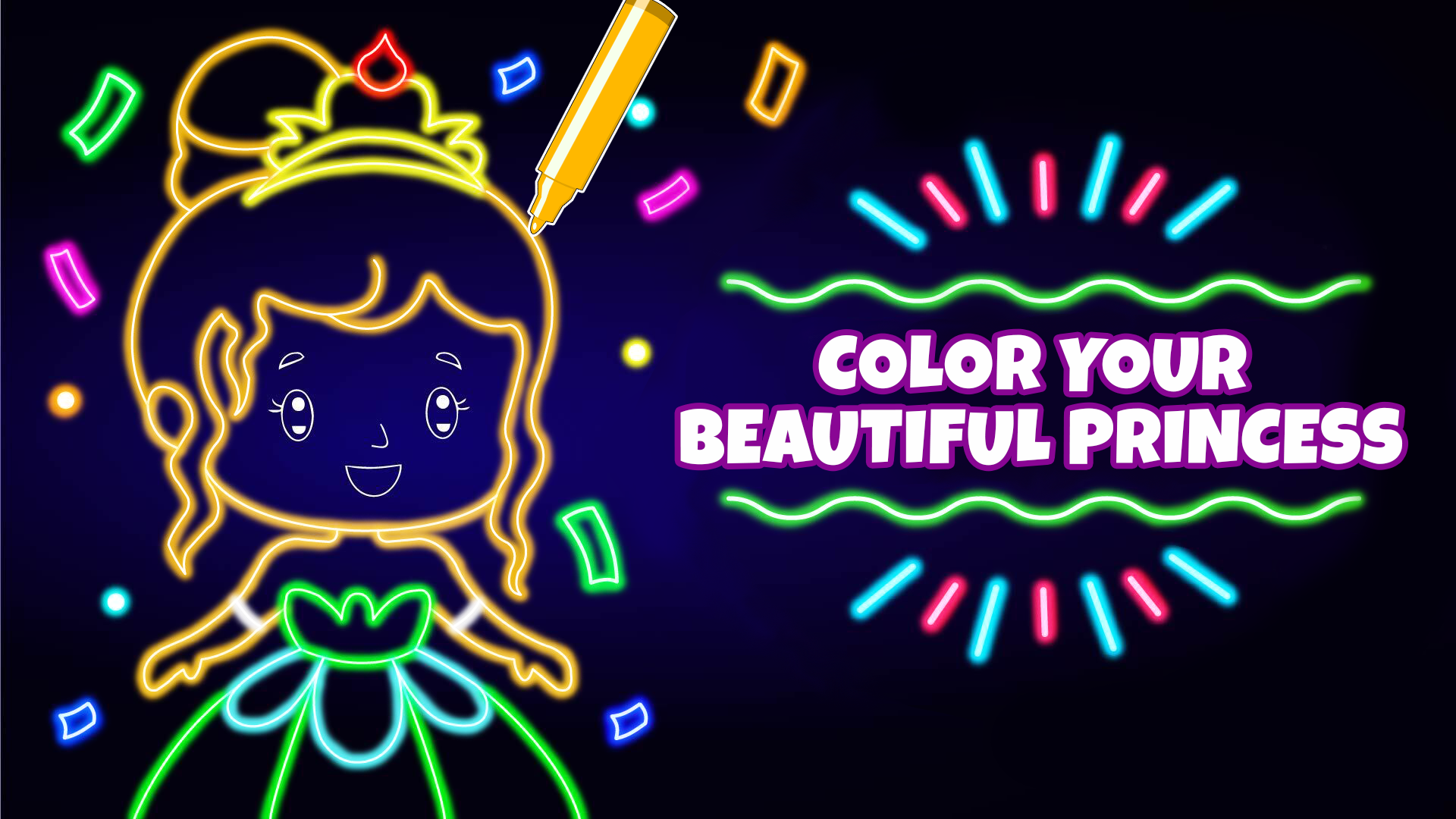 Kids Doodle - Glow Coloring & Drawing Games