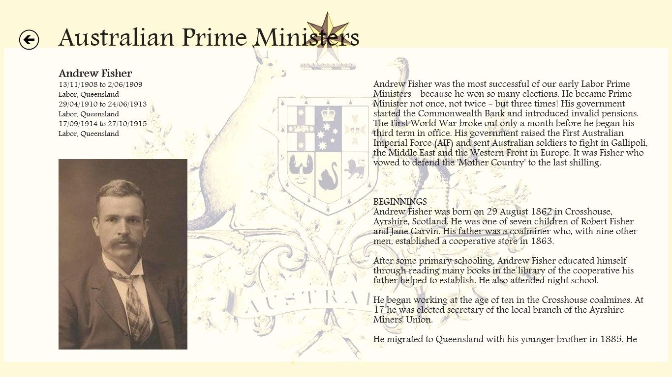 Prime Minister Andrew Fisher. Go Queenslander!!