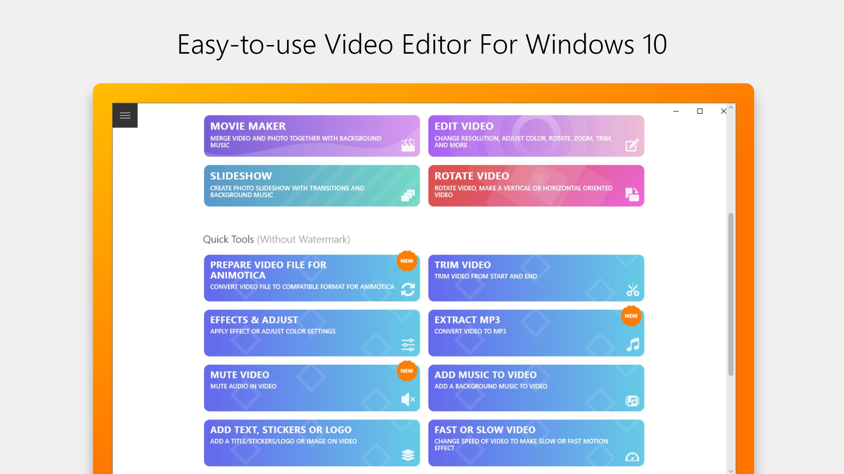 Animotica is an easy-to-use video editor for Windows 10