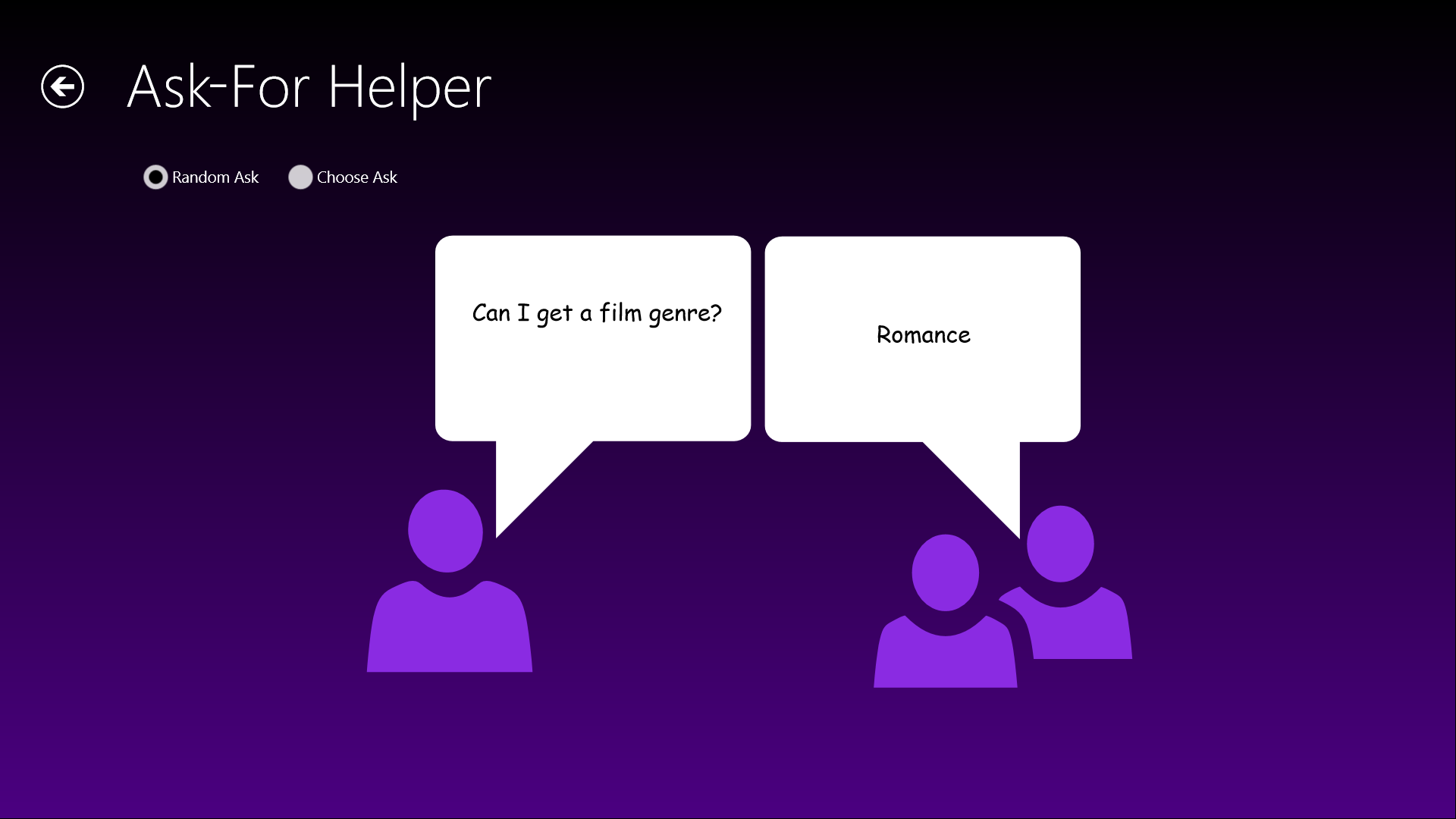 Ask-for Helper: Your virtual audience to provide suggestions to get you started.