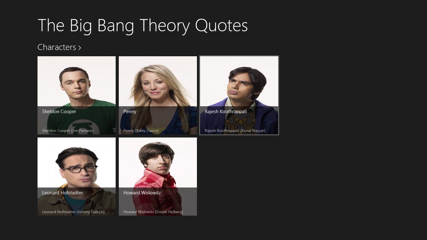 Characters from The Big Bang Theory