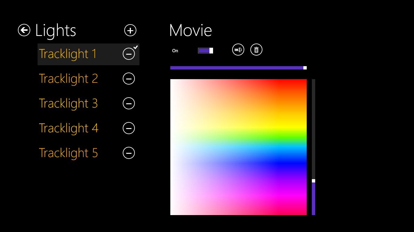 Create a scene to set the colors of specific lights at the same time