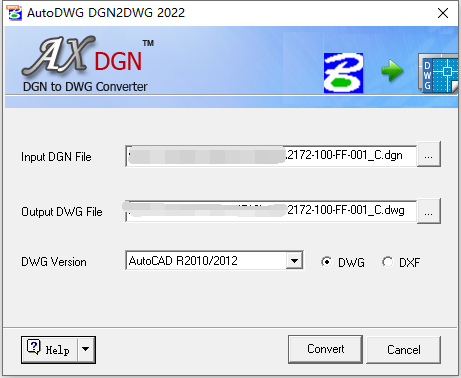 AutoDWG DGN to DWG Converter 2022