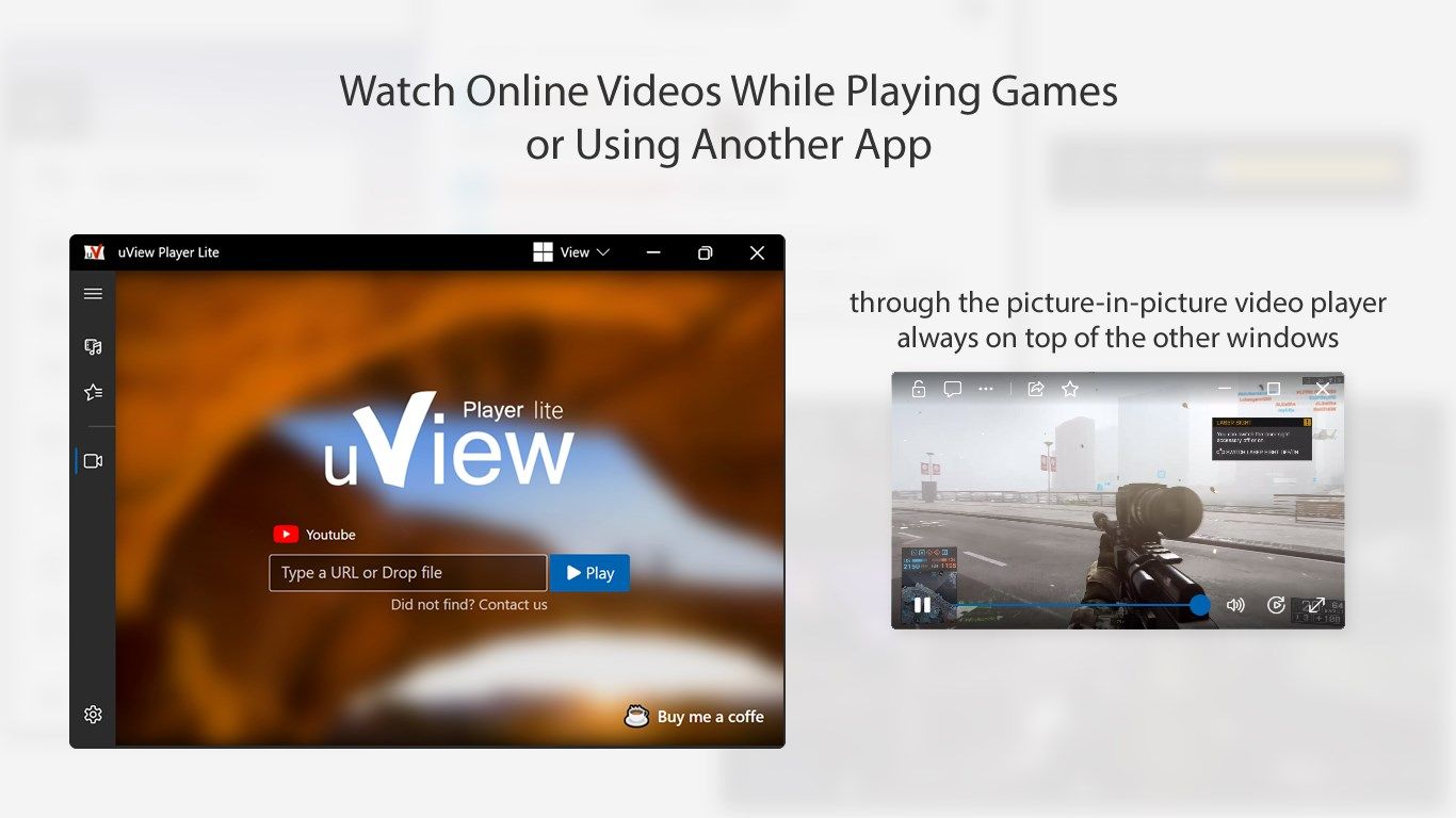 Watch online videos while playing games or using another app | uView Player Lite