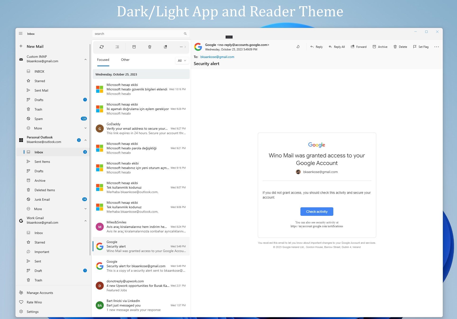 Dark/light app and reader theme compatibility.