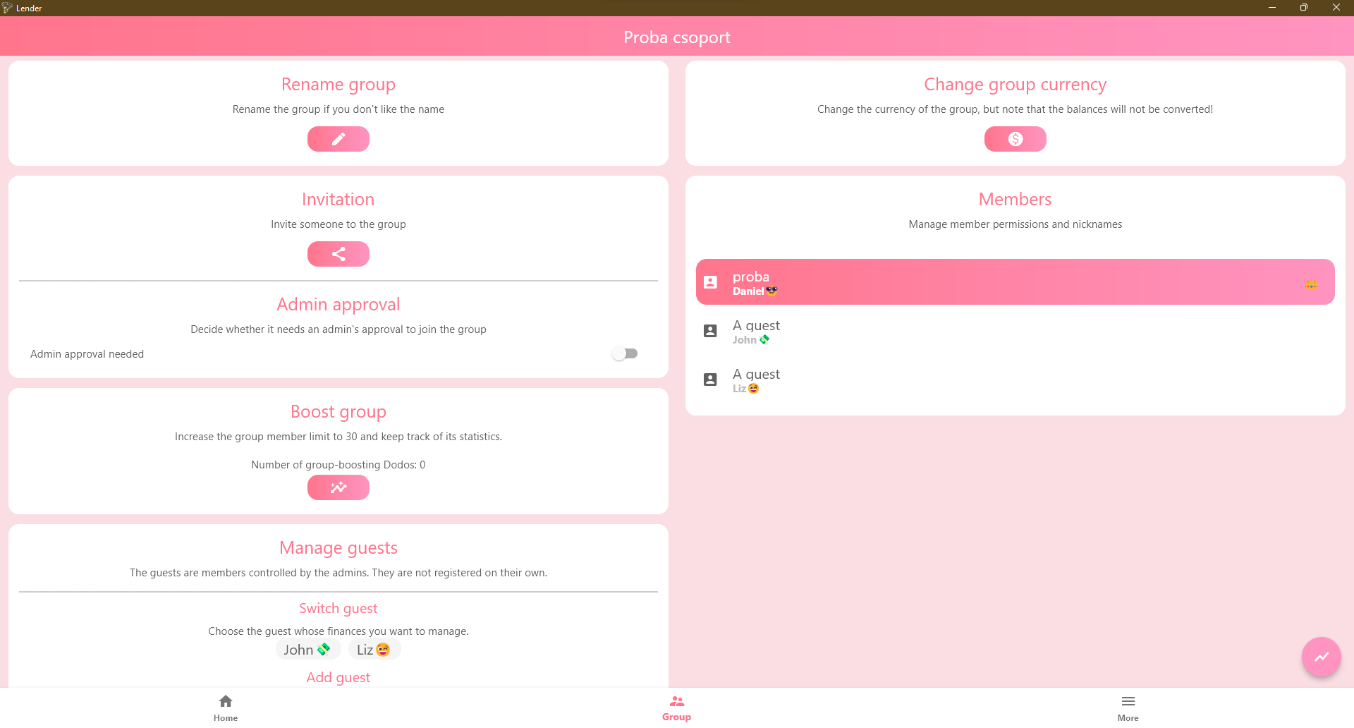 Lender - Finances for groups