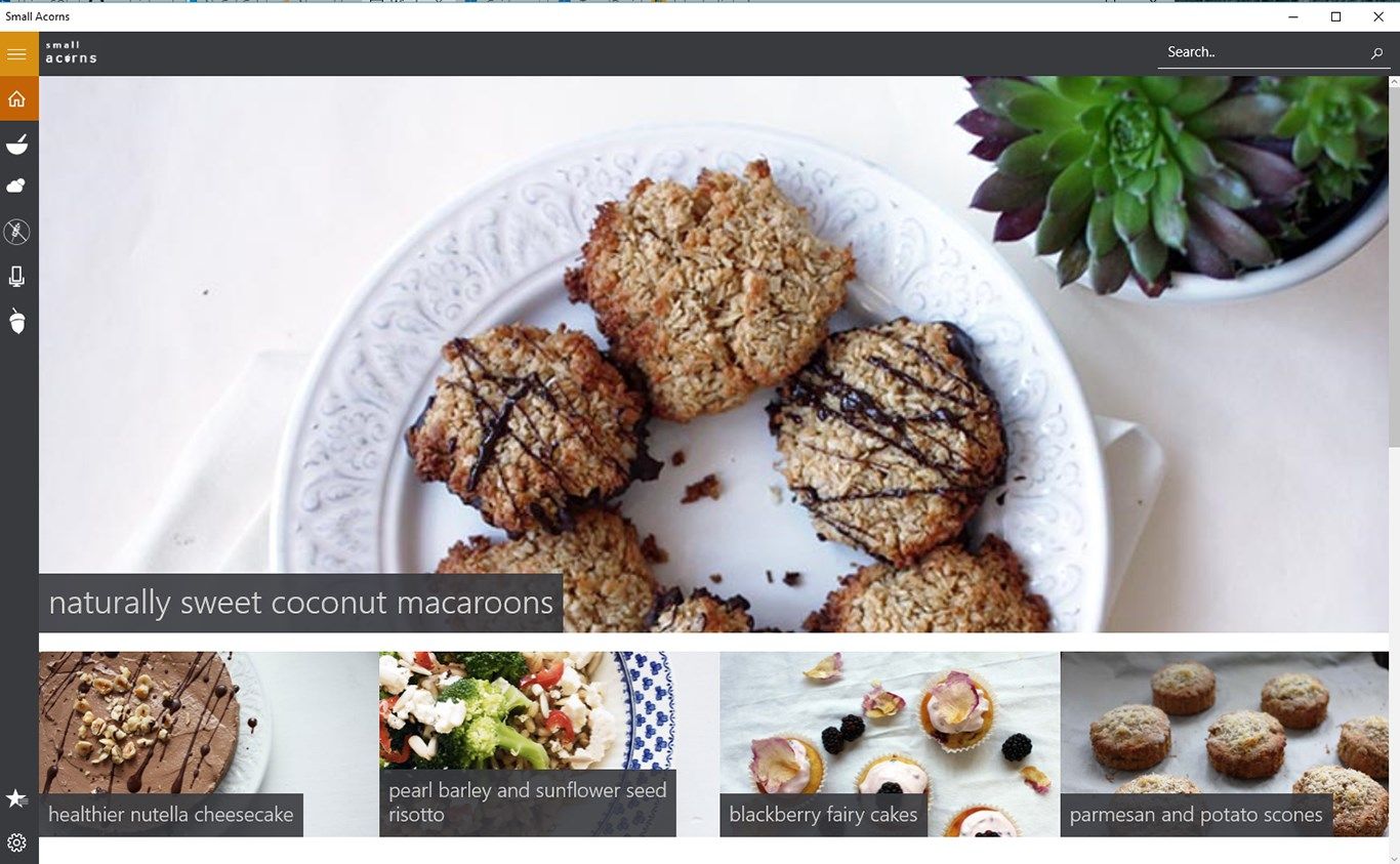 Home page including latest recipes