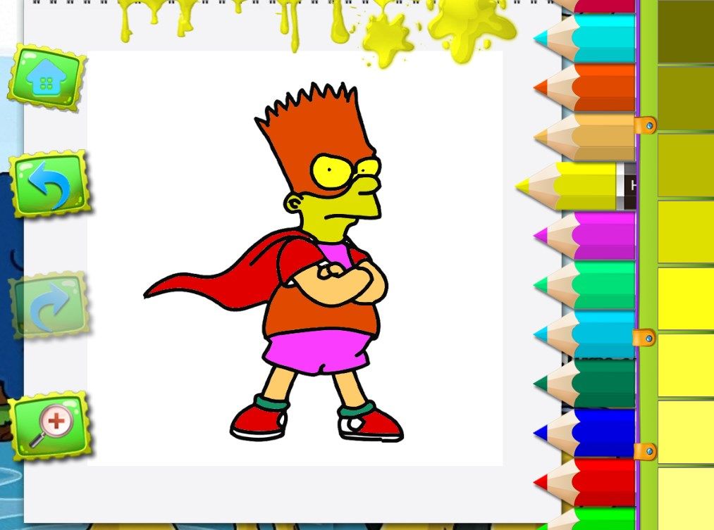 Coloring Simpson Book Kids Pages