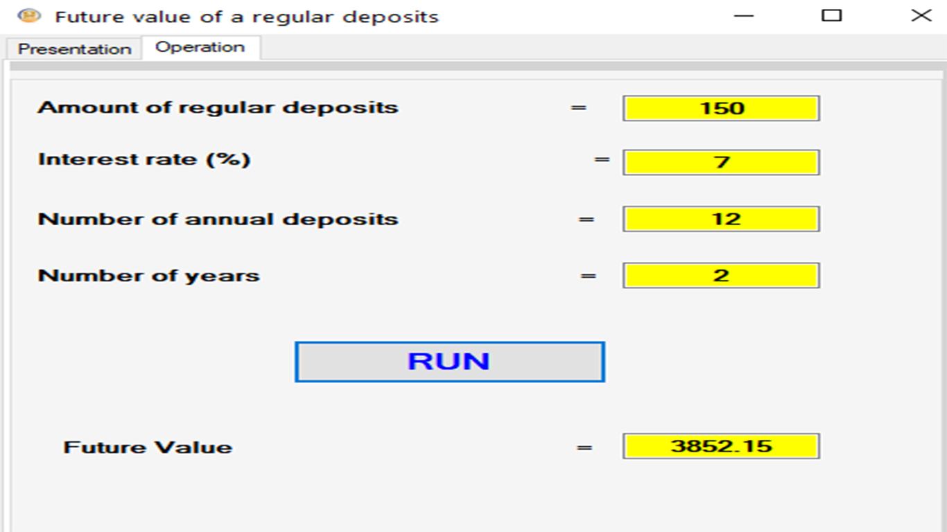 FUTURE VALUE OF A SERIES OF REGULAR DEPOSITS