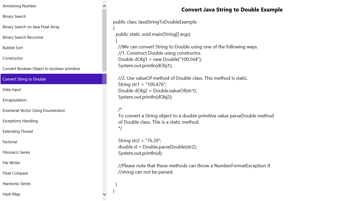 Convert Java String to Double