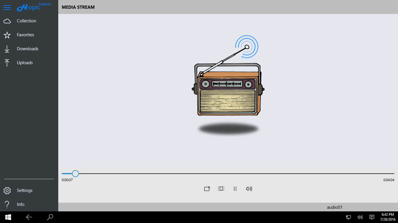 Streaming function for audio and video (audio streaming in the picture)