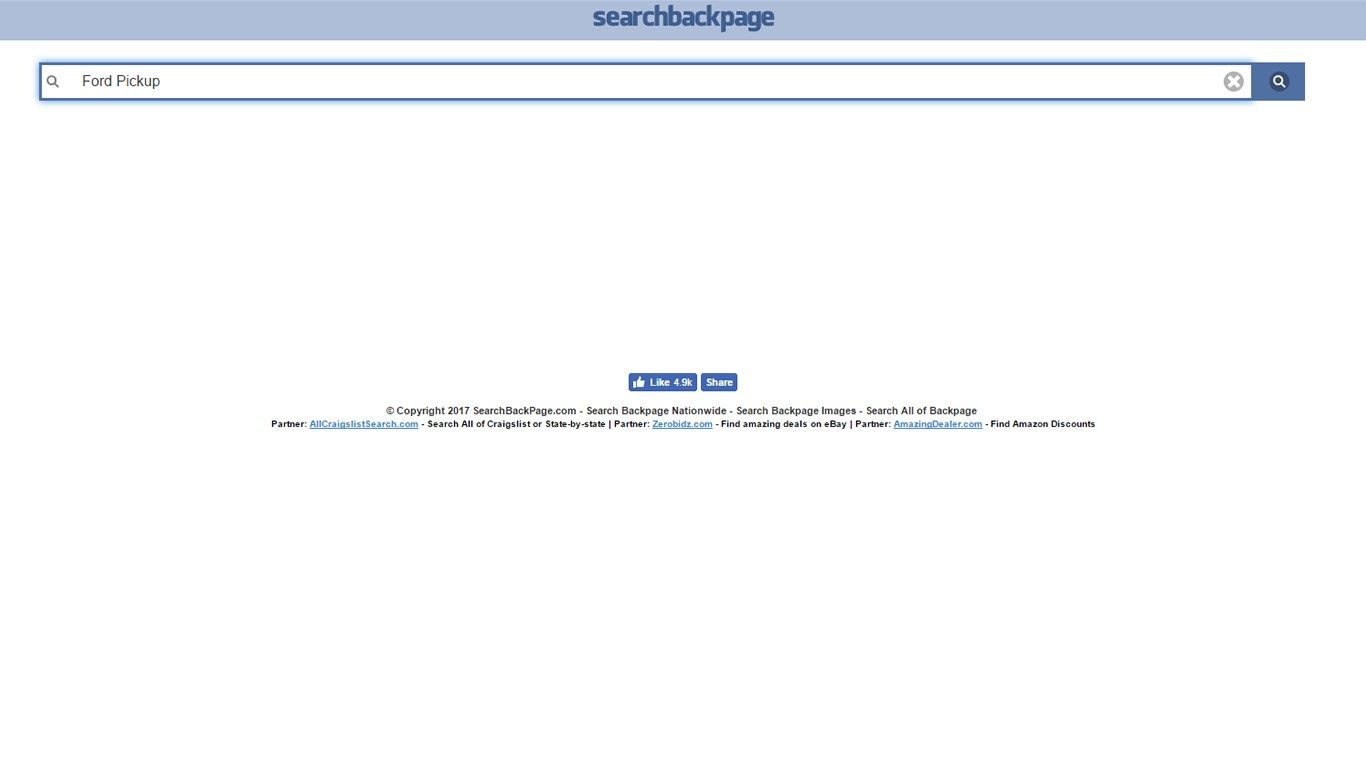 Search for Backpage