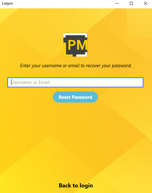 Password reset Page