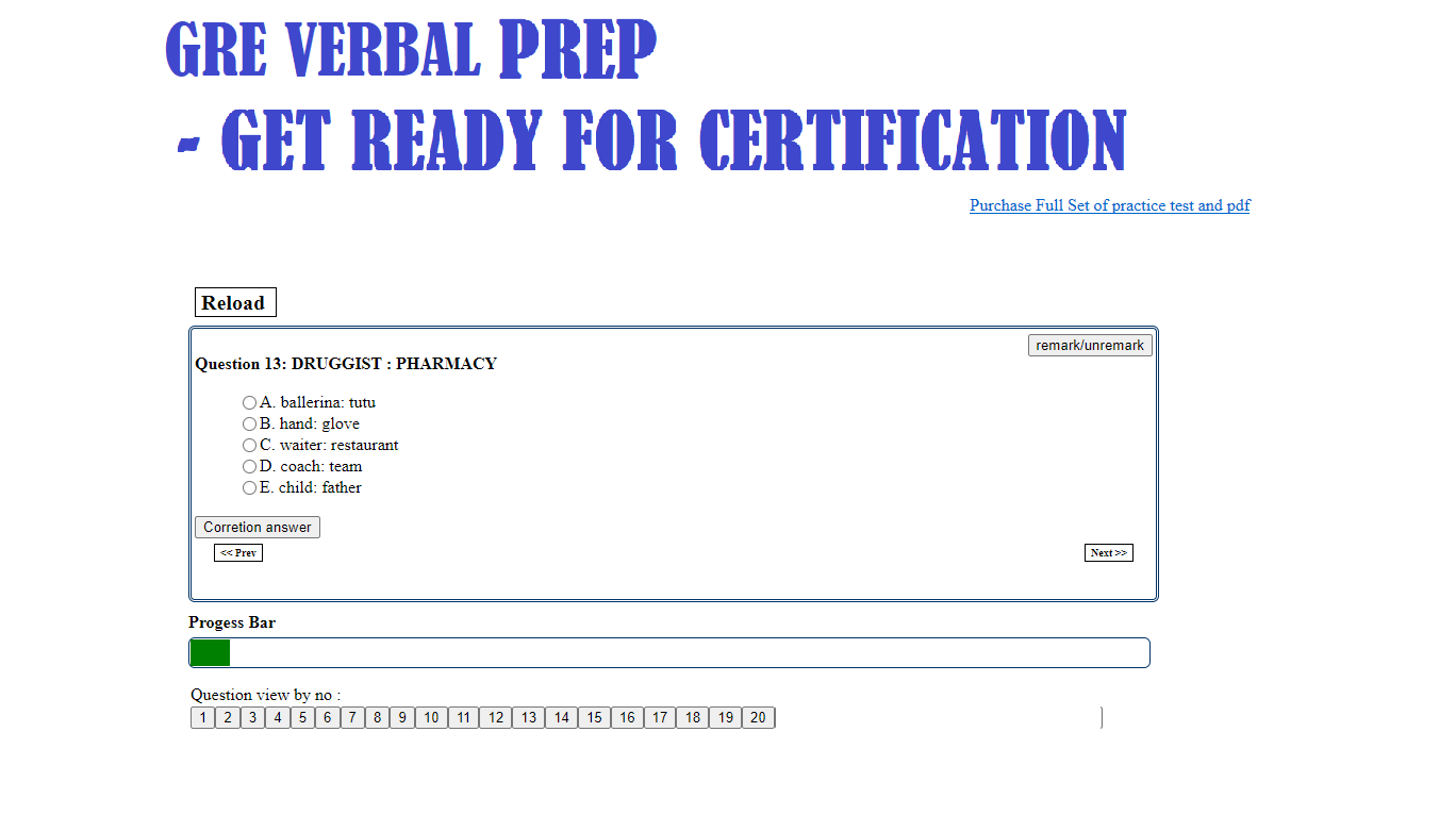 GRE Verbal Section prep