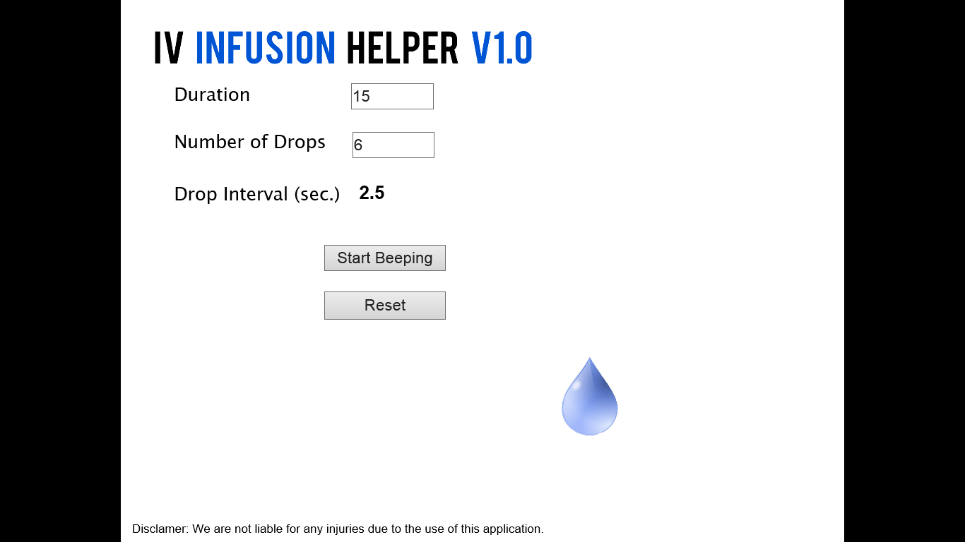 An example of a calculated drip rate for an IV infusion.
