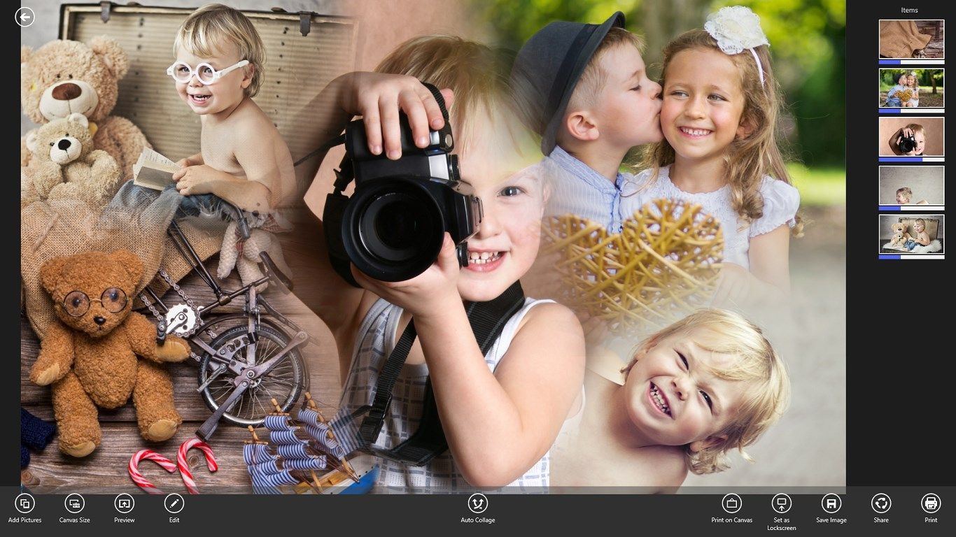 Create beautiful collages in a few seconds.