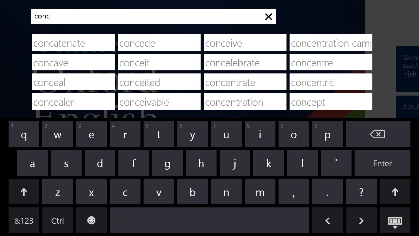 Dynamic word suggestion when you search words