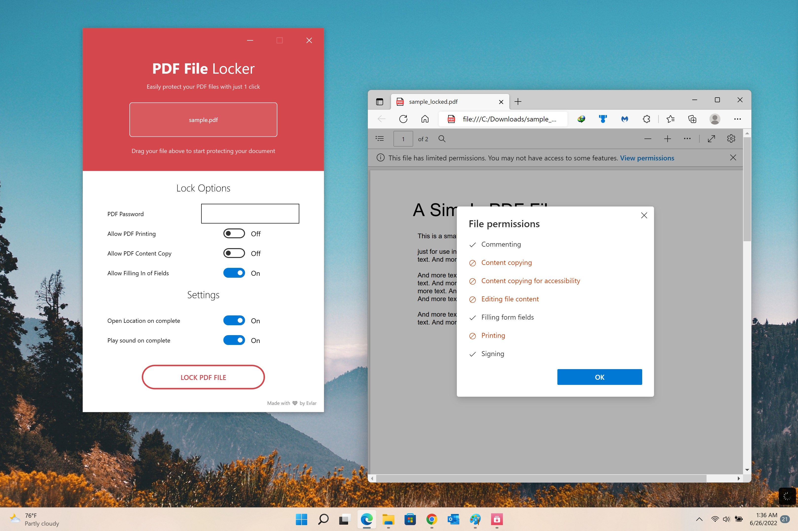 Enable permissions for your PDF files