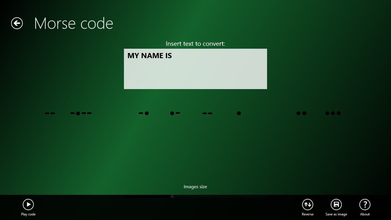 Morse code with its options