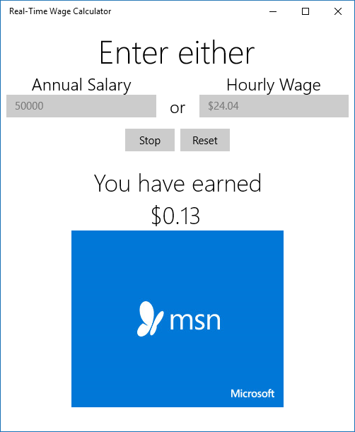 Real-Time Wage Calculator