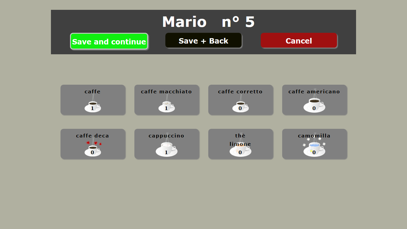 We assign the new consumptions to table No. 5 of the customer Mario.
