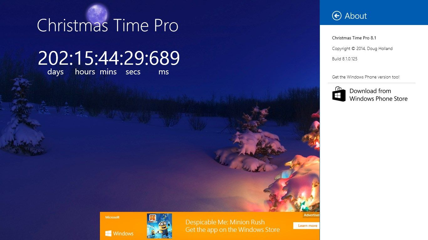 Christmas Time Pro is also available for Windows Phone