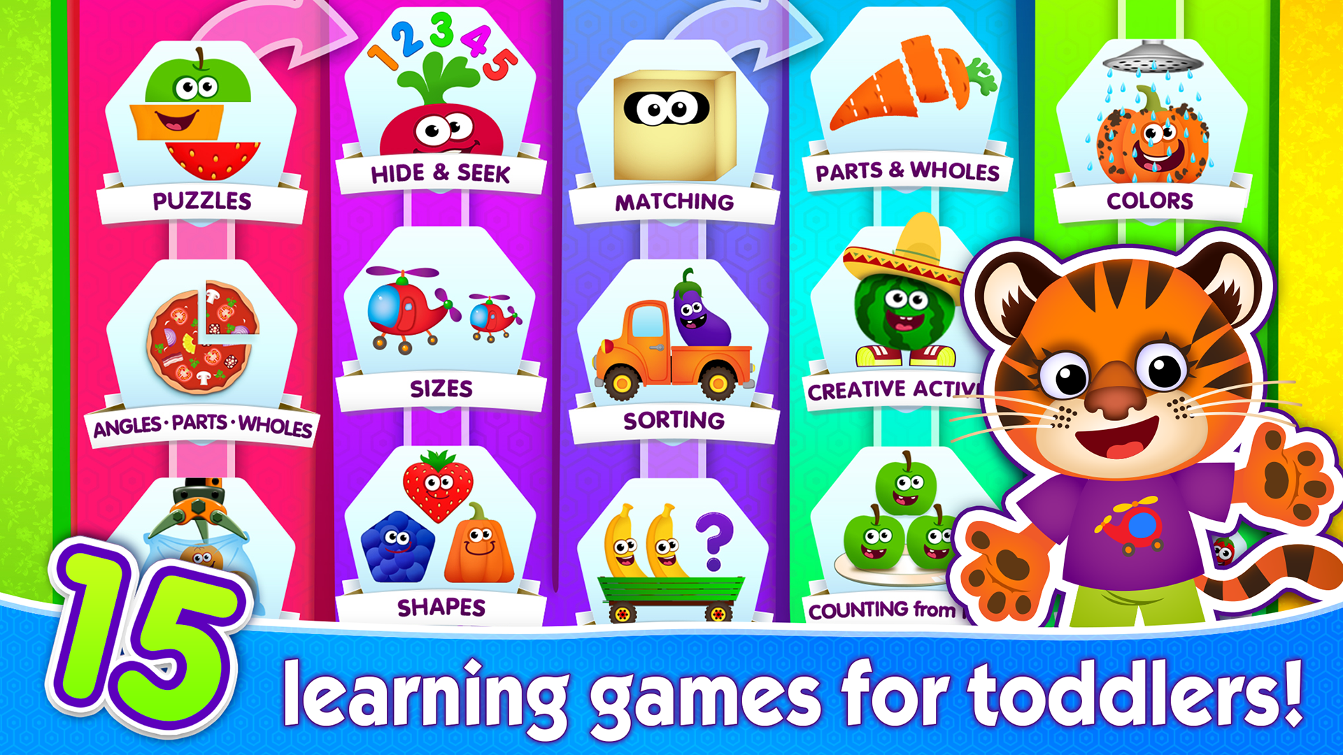 Funny Food 2 - Educational Games for Kids Toddlers in Learning Apps 4 Babies & Preschoolers! Kindergarten Game for Girls Boys 3 5 Years Old: Children Learn Smart Baby Shapes and Colors! Puzzle matching free develop fine motor skills, attention, logic