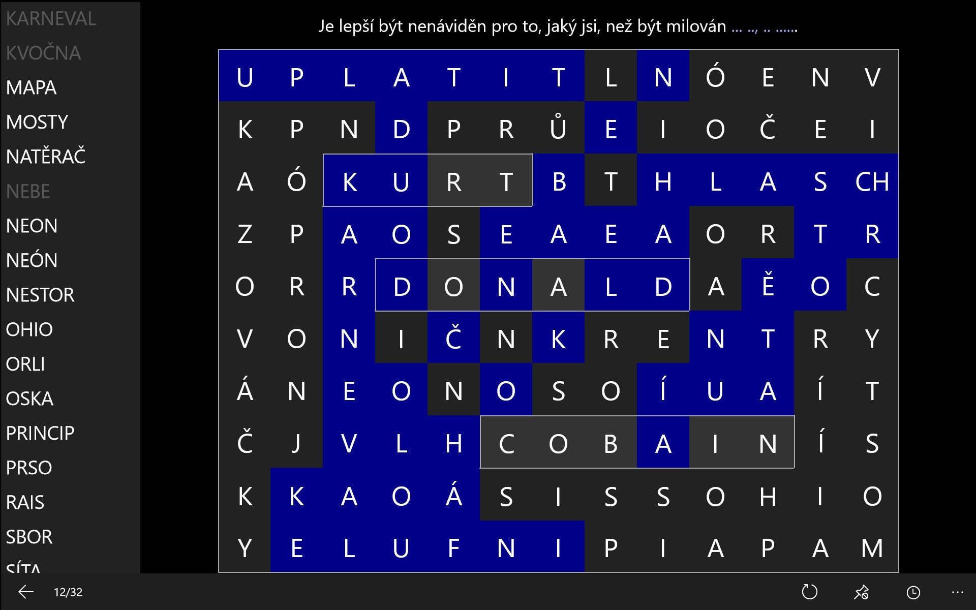 WordFind puzzle