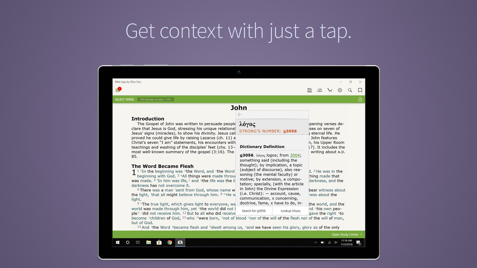 Get context with just a tap.