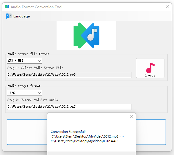Audio Format Conversion Tool-Music And Audio & MP3 File Converter