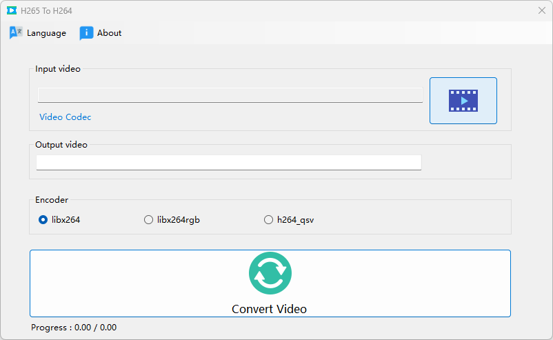 H265 to H264-HEVC file converter