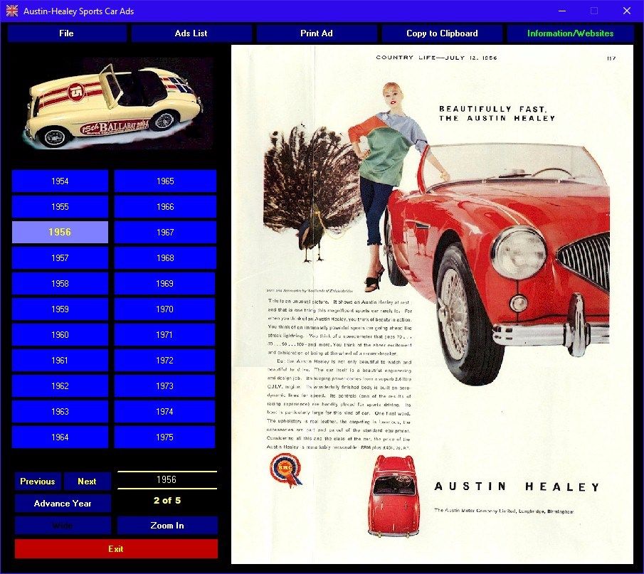 Austin-Healey Sports Car Ads 1954-1975