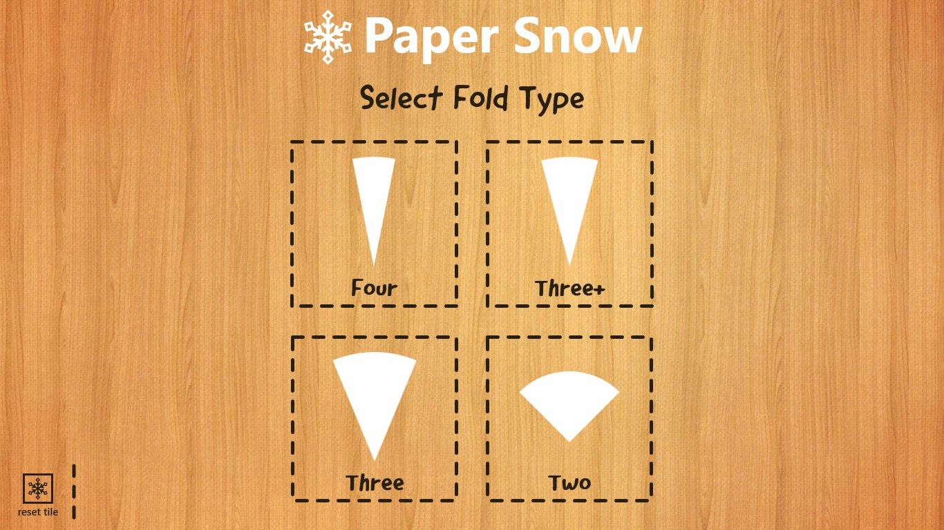 Select a fold type from 4 different available