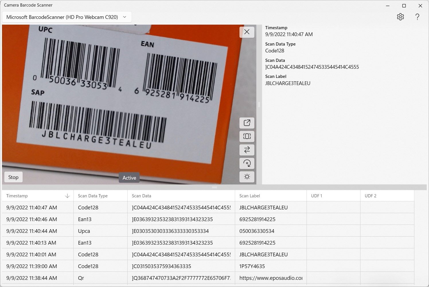 Camera Barcode Scanner