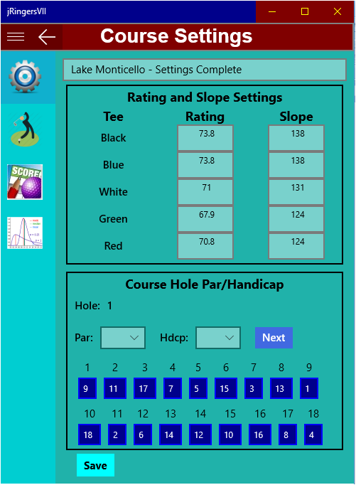 Course settings user entry
