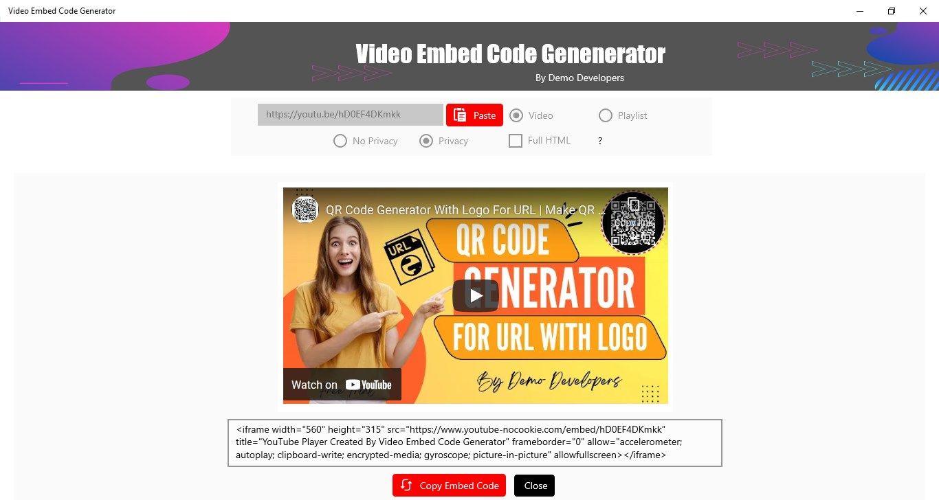 youtube video embed code