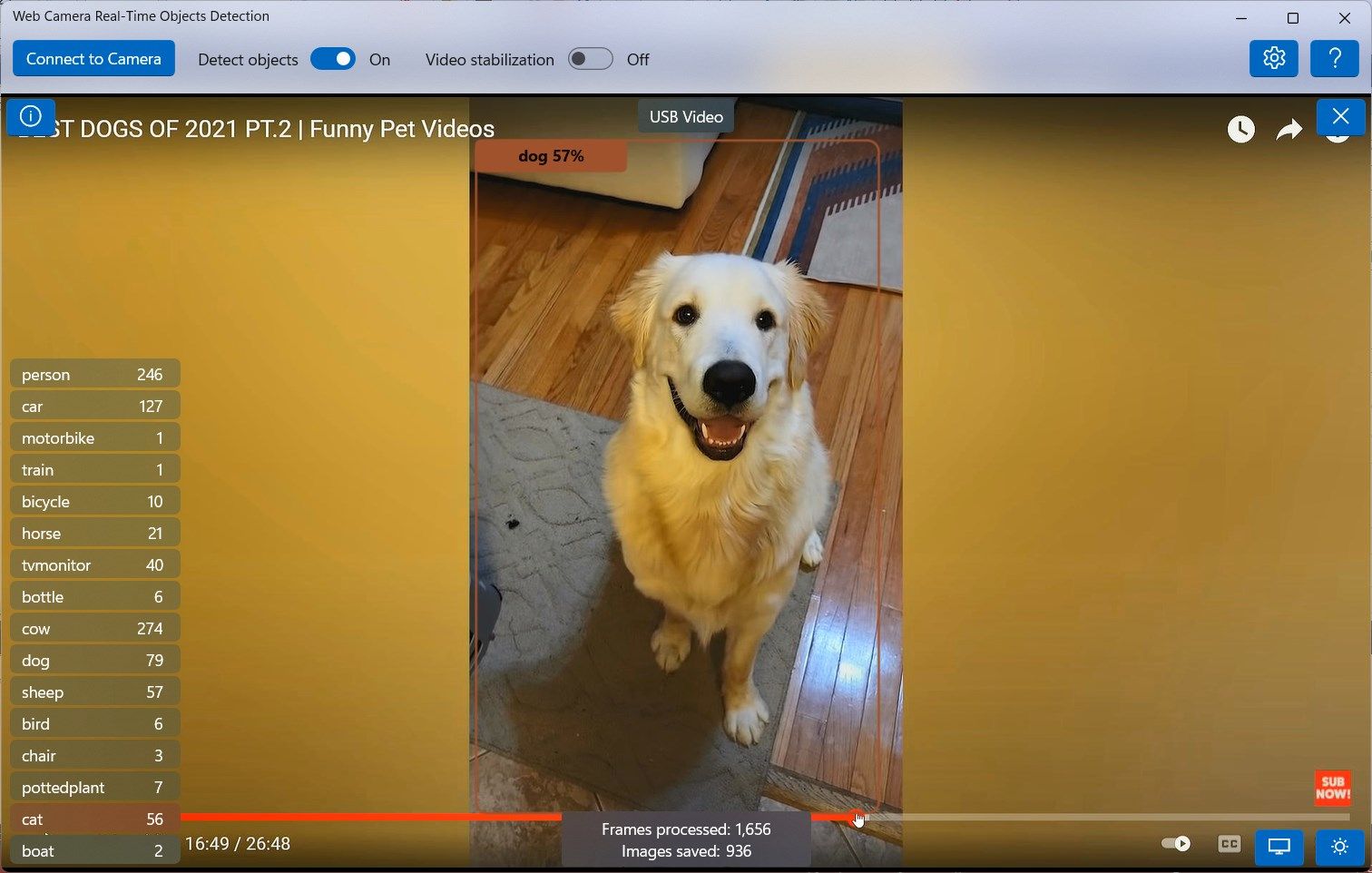 Web Camera Real-Time Objects Detection