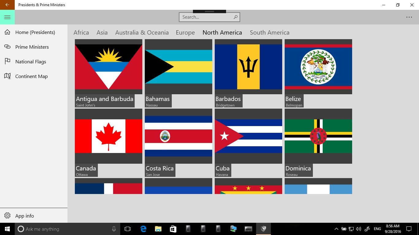 North American State Flags Sample Screen Shot