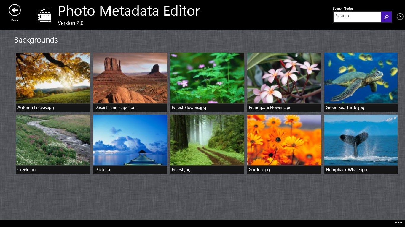 View and edit images and photo metadata from your Pictures library.