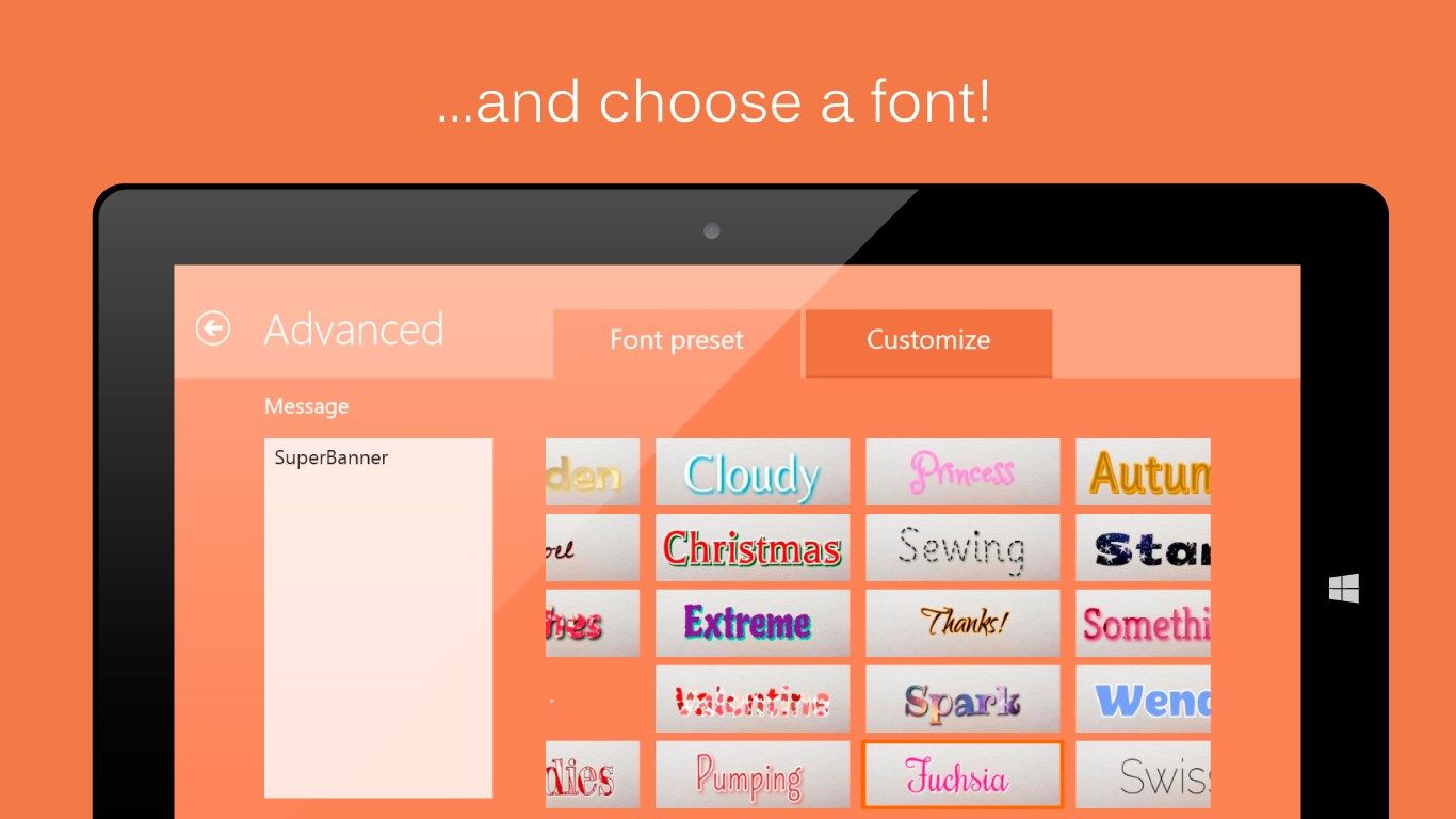 ...and choose a font!