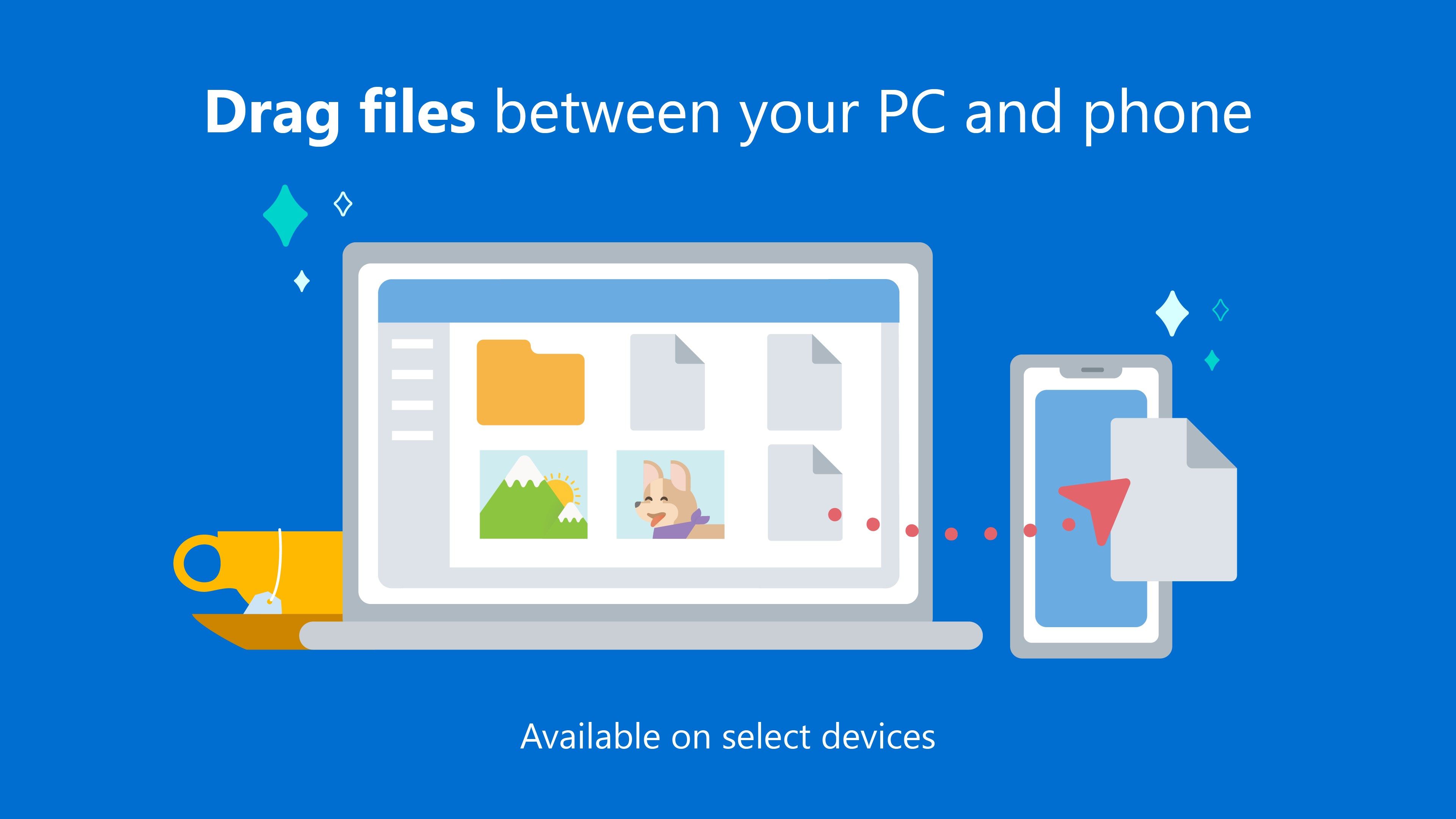 Wirelessly drag and drop files from your phone to your PC and vice versa without having to dig for cables.