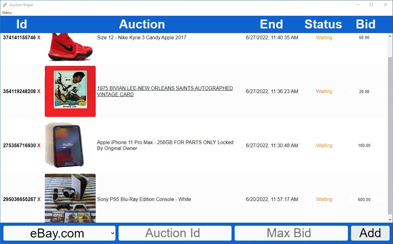 ebay auction sniper