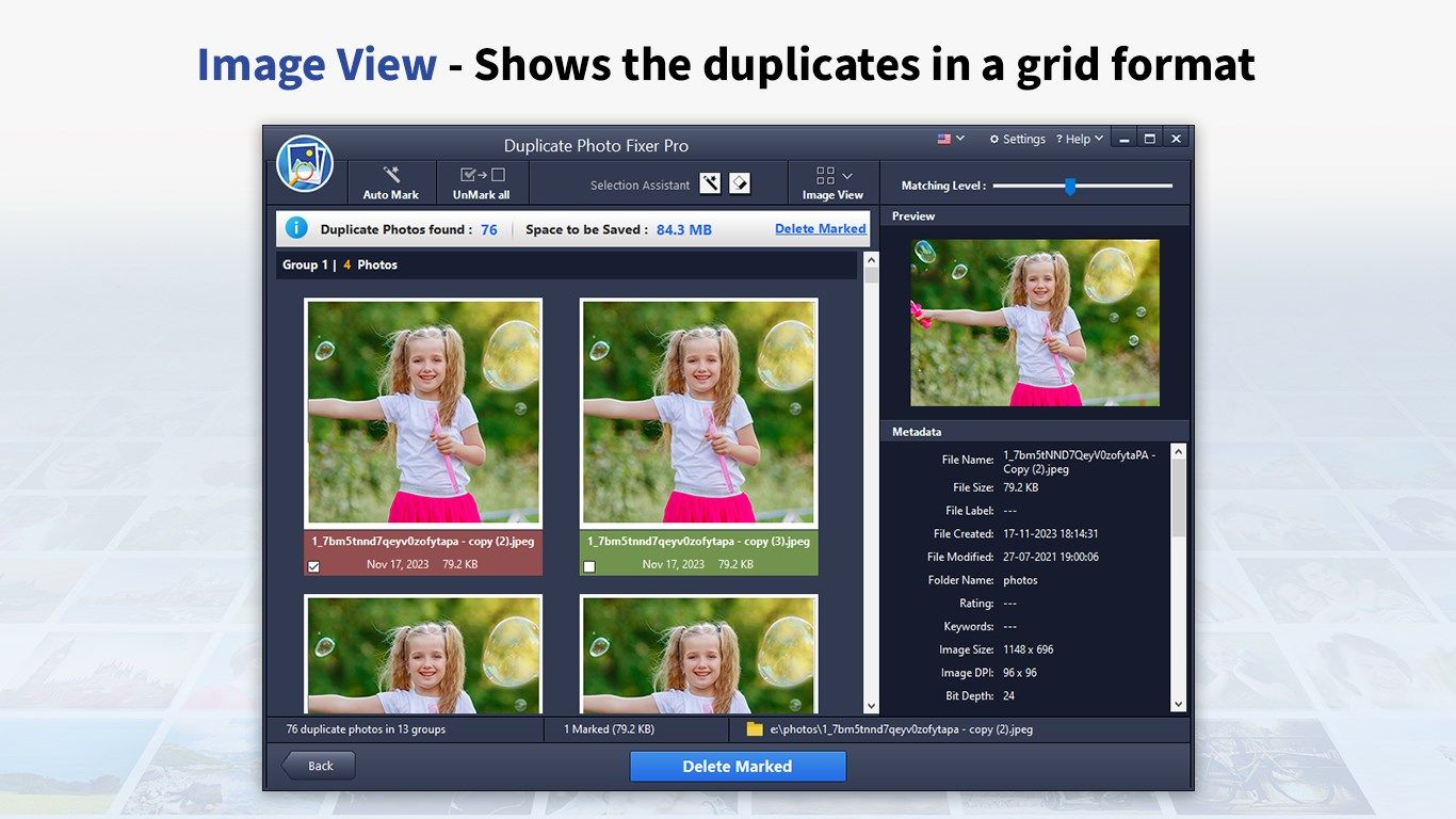 View duplicates in a visual grid
