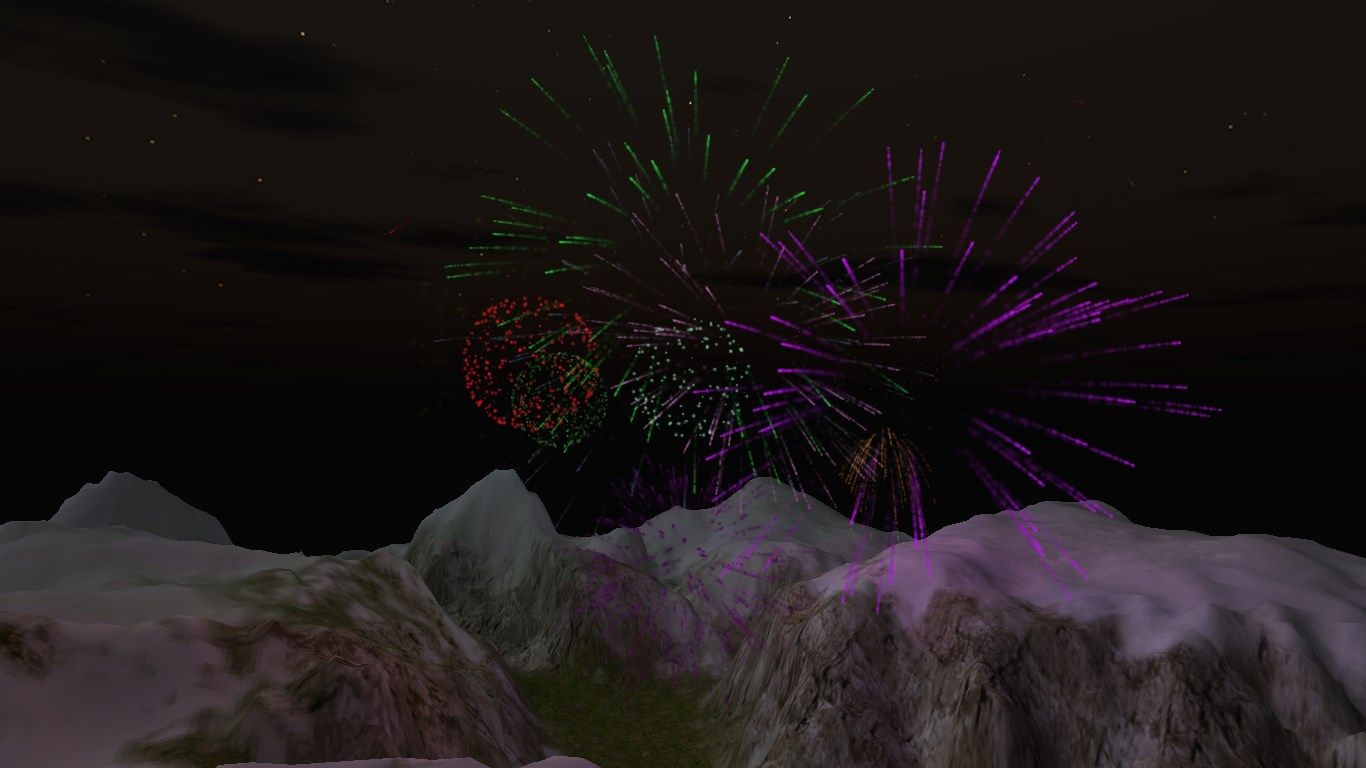 Particle based fully3D fireworks!