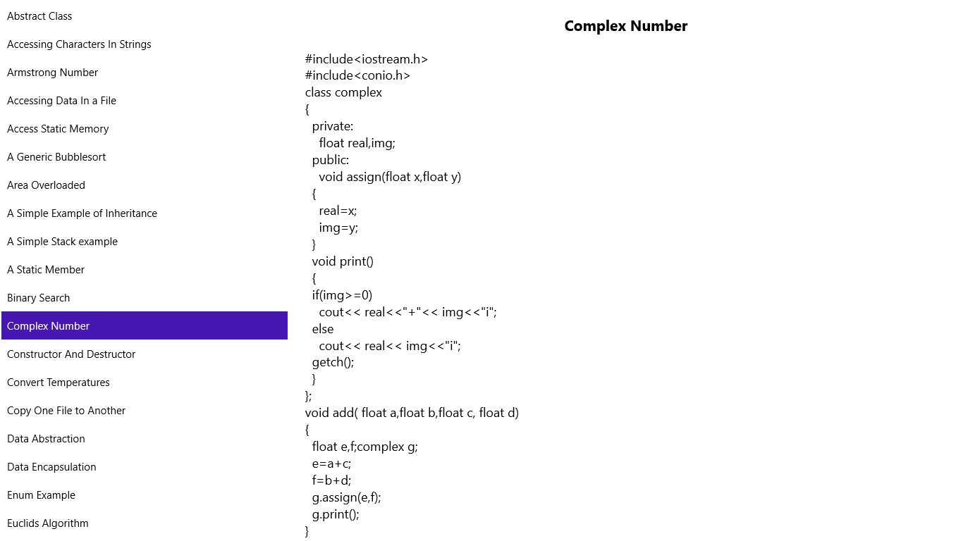 Showing Complex Number Example