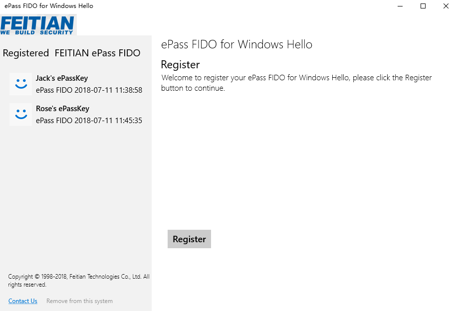 List and manage the ePass FIDO you have registerd