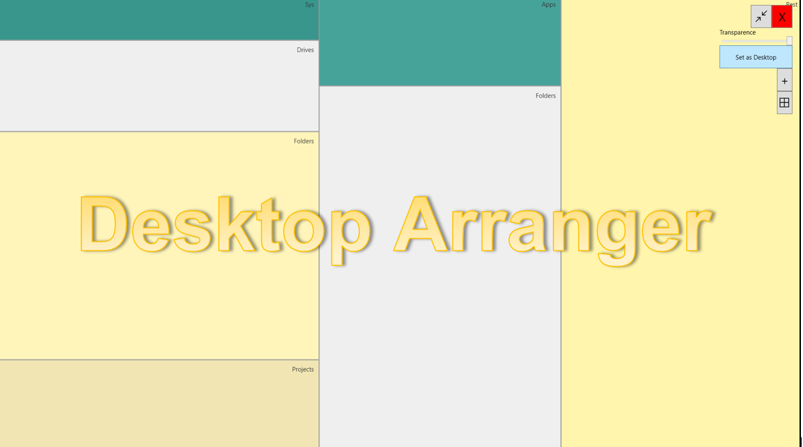 Desktop Arranger in full overlay